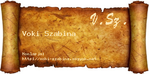 Voki Szabina névjegykártya